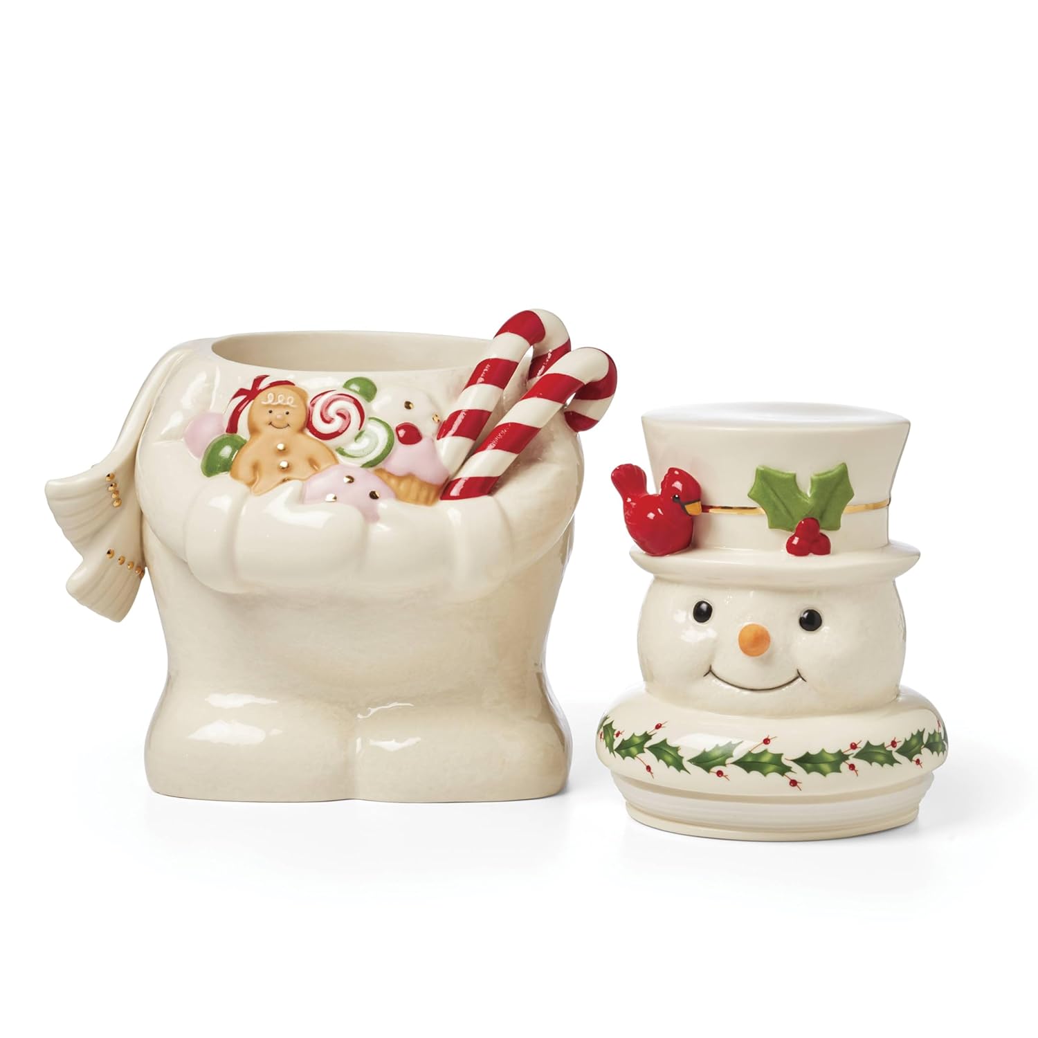 896362 Happy Holly Days Snowman Cookie Jar, Christmas & Holiday Decor
