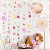 6 Pcs Artificial Rose Flowers Hanging Decorations,13 Ft Dangling Fake Rose With Hooks Spring Party Decorations For Wedding Party Background Birthday Baby Shower Home Flower Garden Themed