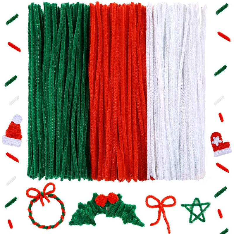 300 Pieces 12 Inch Christmas Pipe Cleaners For Christmas Diy, Creative Crafts