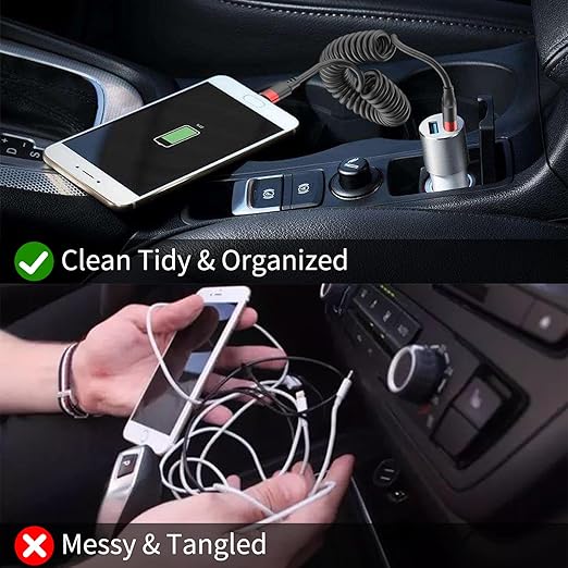 2 Pack 3FT Coiled USB C to USB C Fast Charging Cable for CarPlay iPhone Samsung Pixel