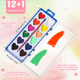 24 Pack Valentines Day Watercolor Paint Sets Gifts Washable Watercolor Paintings With Card And 20 Meters Red Rope For Art Gifts Exchange Bulk