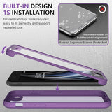 Crossbody Phone Lanyard Case with Zippered Pouch Adjustable Strap Purple