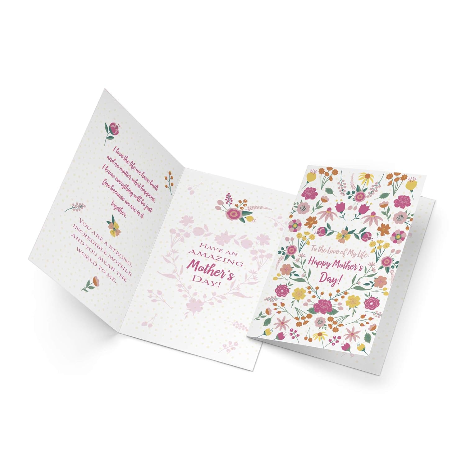 Mother'S Day Card For Wife, Made In America, Eco-Friendly, Thick Card Stock With Premium Envelope 5In X 7.75In, Packaged In Protective Mailer (Flowers For Wife)
