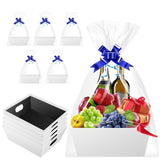 Baskets For Gifts Empty - Gift Baskets Empty To Fill Kit - White Basket Cardboard To Fill Bulk 5 Pack For Holiday, Birthday, Christmas, Valentines Day And Any Occasion