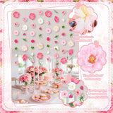 8 Pcs Artificial Flowers Hanging Decorations,Pink Hanging Flowers Garland With Hooks Spring Party Decorations For Wedding Party Background Birthday Baby Shower Home Birthday Decorations