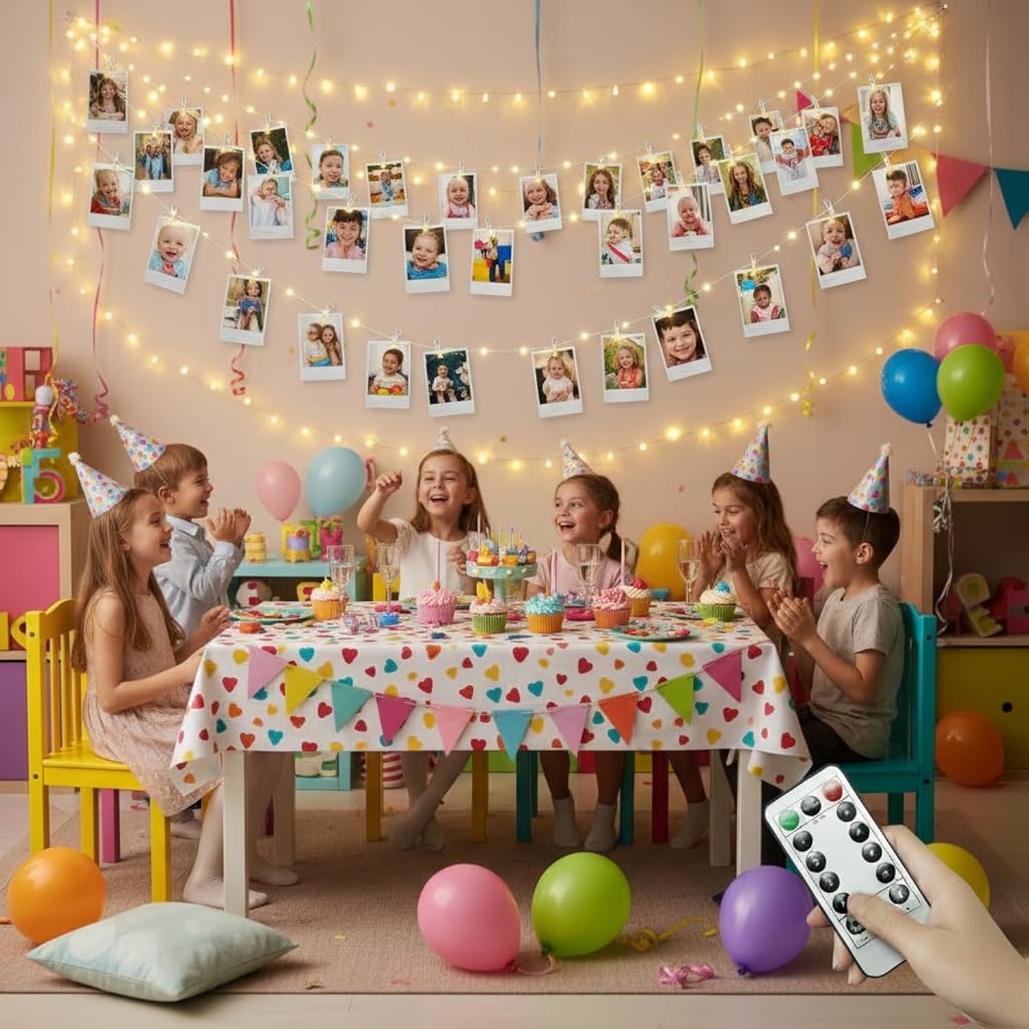 33Ft Photo Clip String Lights,Usb Or Battery Powered,8 Modes 100 Led 10M Hanging String Fairy Lights With Remote,Decorat