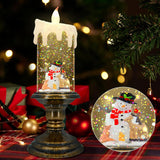 Christmas Flameless Candles, Flickering Flameless Candles With Timer, Led Candles Battery Operated, Snow Globe Candle Light For Christmas Decorations