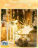 6 Pack 20FT Battery Operated Fairy Lights 60 LED Warm White Timer Christmas String Lights