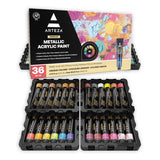 Metallic Acrylic Paint Set Of 36 Colors, 0.74 Ounce Tubes Artist Paints For Hobby Painters, Art Supplies For Canvas Painting