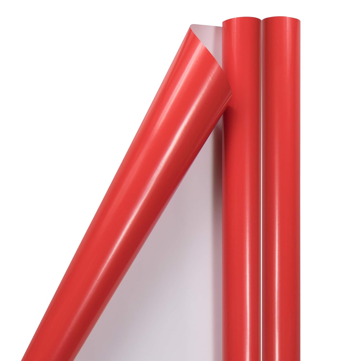 Gift Wrap - Glossy Wrapping Paper - 50 Sq Ft Total (30 In X 10 Ft Each) - Red - 2 Rolls/Pack