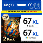 67XL Ink, High Yield Combo Pack (Black/Color) for DeskJet/Envy Printers