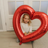 Red Heart Balloons,3Pcs 40Inch Large Hollow Out Heart Foil Balloon For Valentine'S Day Birthday Wedding Engagement Bridal Showers Anniversary Party Decorations