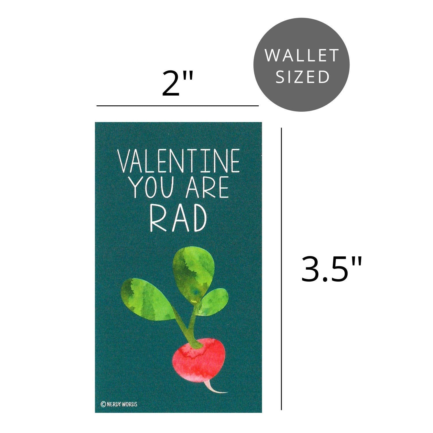 Mini Vegetable Valentines (Wallet-Sized Cards With Tiny Envelopes) For Valentine'S Day (Set Of 24)
