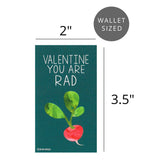 Mini Vegetable Valentines (Wallet-Sized Cards With Tiny Envelopes) For Valentine'S Day (Set Of 24)
