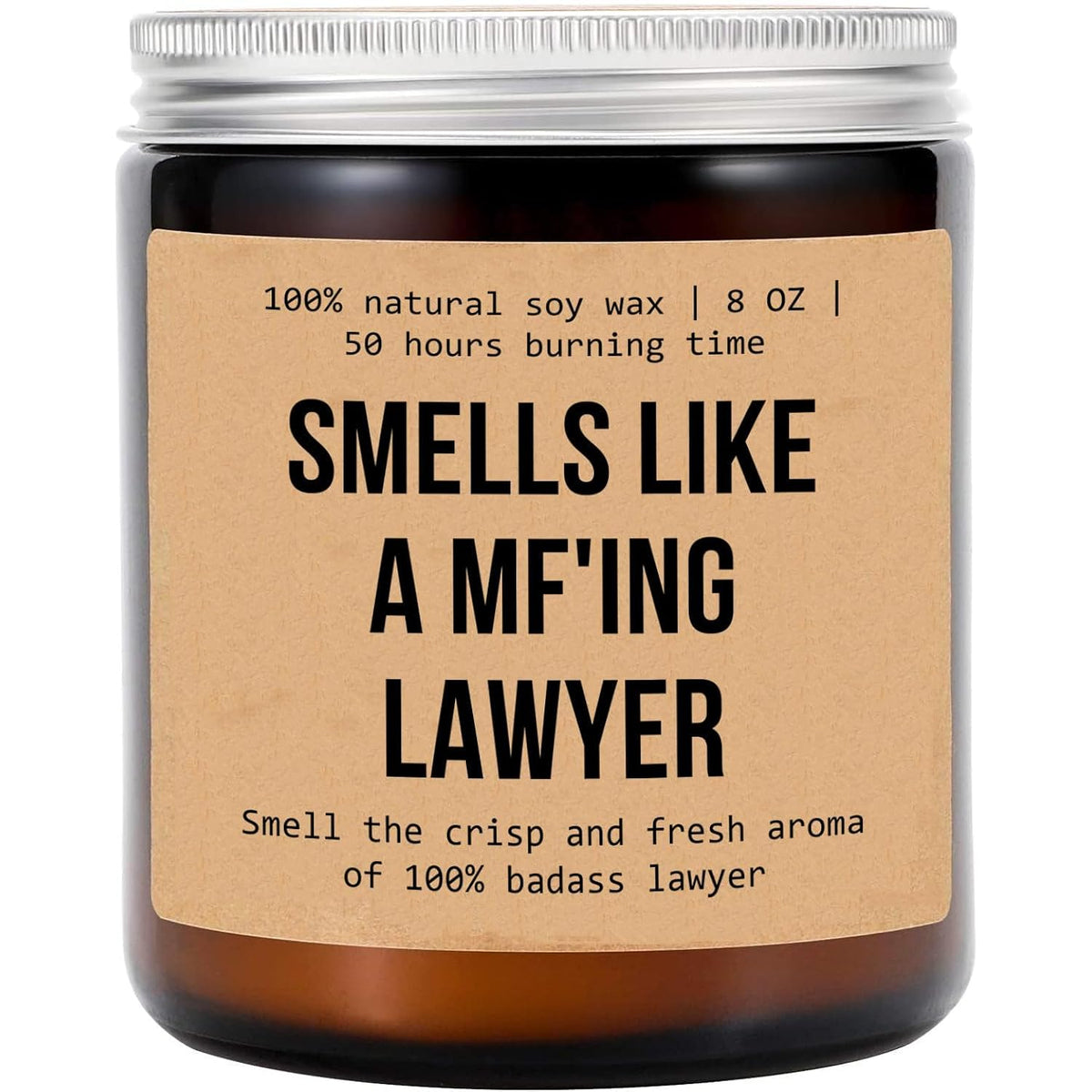 Smells Like A Mf'Ing Lawyer Candle - Gift For Lawyer - Bar Exam Gift - Future Lawyer Candle - Lawyer Gift - Aromatherapy Glass Candle Jar - Non-Toxic Ingredients