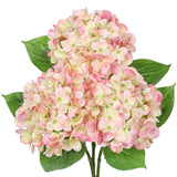 3Pcs Pink Hydrangea Artificial Flowers 19.7 In Real Touch Faux Hydrangea Stems Silk Flowers With Stems Fake Pink Flowers Bouquet For Floral Arrangements Table Centerpieces Wedding Home Decor