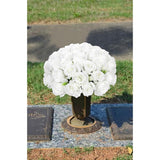 White Roses Artificial Flowers, 2 Pack Rose Fake Flower Bouquets Realistic Faux Silk Flowers For Vase Bridal Bouquet Wedding Centerpieces Arrangements Home Décor