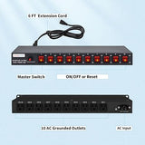 13-in-1 Surge Protector Power Strip Flat Plug 8 AC Outlets 3 USB 5FT Cord