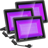 3 Pack 100W LED Black Lights IP66 Waterproof Blacklight Flood Lights for Glow Party