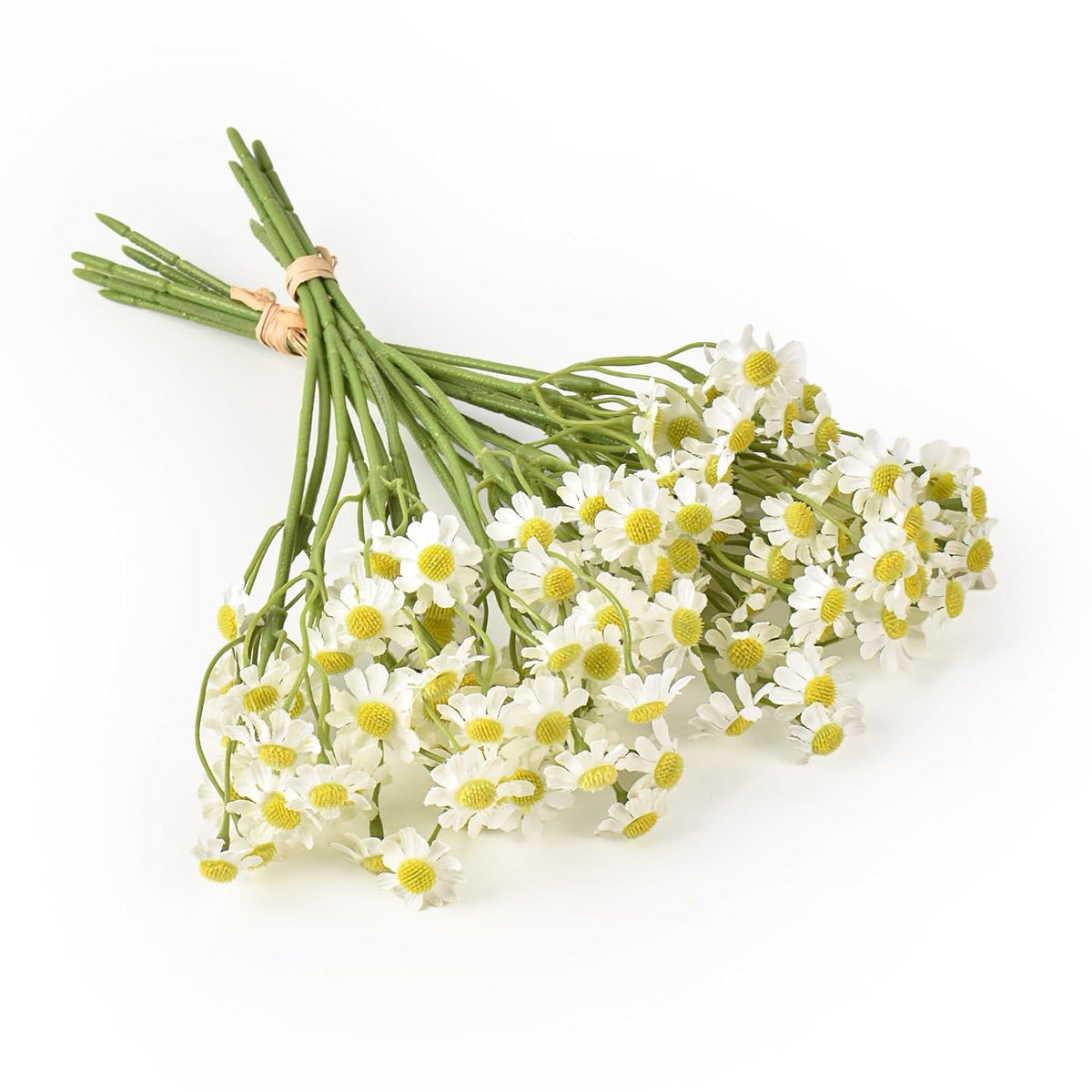 2 Bundles Small Artificial Daisy Flowers Bouquet Faux Silk Tiny Daisy Flowers For Home Garden Vase Decor (White)