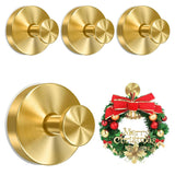 4Pack Suction Cup Hooks, Wreath Hangers For Front Door, New No Drill Door Garland Hanger For Door Wreaths, Reusable Holder For Glass Window, Door, Fall, Christmas, Welcome Sign(Gold)