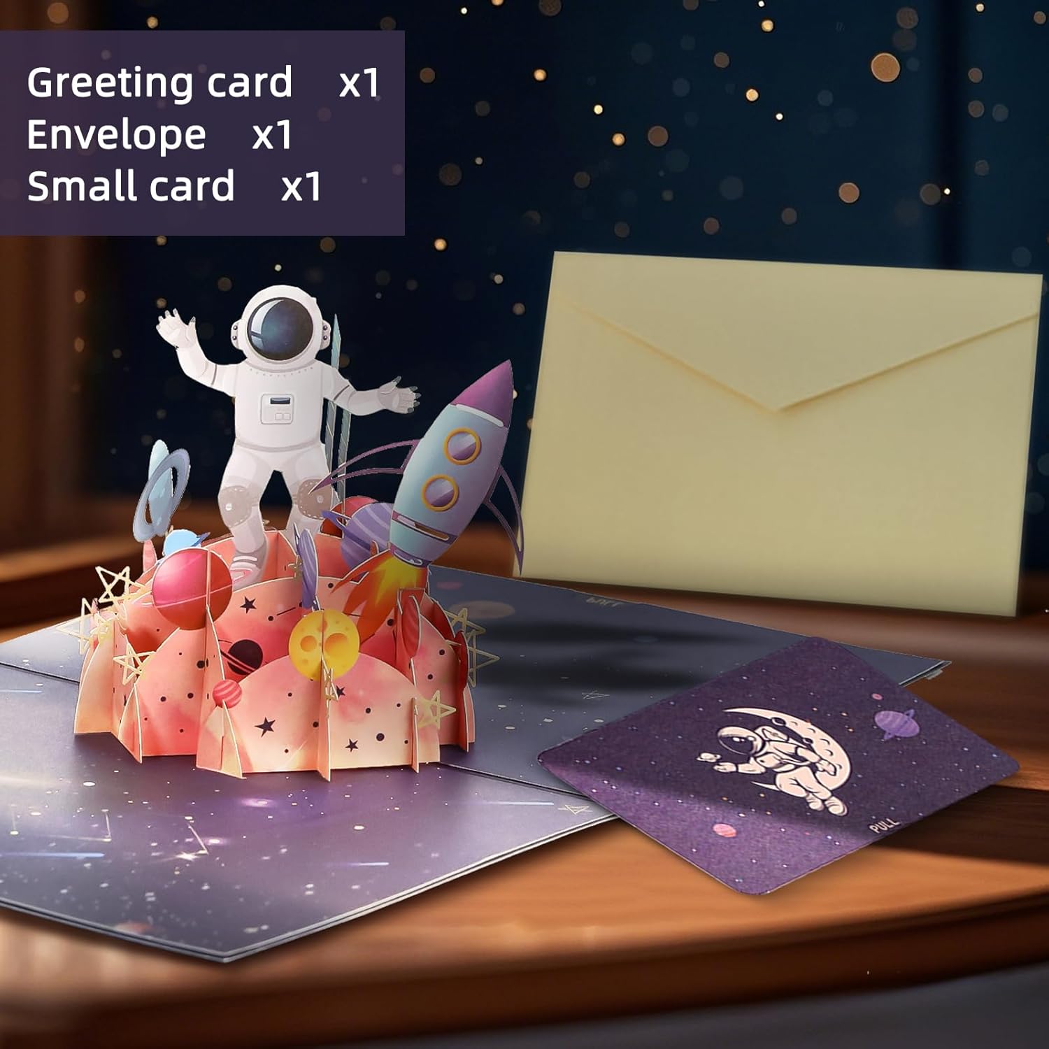 3D Astronaut Space Pop-Up Birthday Card With Envelopes, Blank Greeting Cards, Sealing Stickers - Father'S Day, Friendship Day, Graduation, Anniversary, Children'S Day Gifts For Him