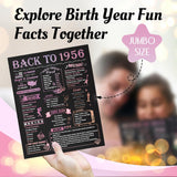 70Th Birthday Card For Women Her, Large 3D Pop Up 70Th Birthday Cards For Mom Grandma, Happy 70 Year Old Birthday Decorations For Wife Sister Funny Birthday Gifts, Back To 1956, Pink