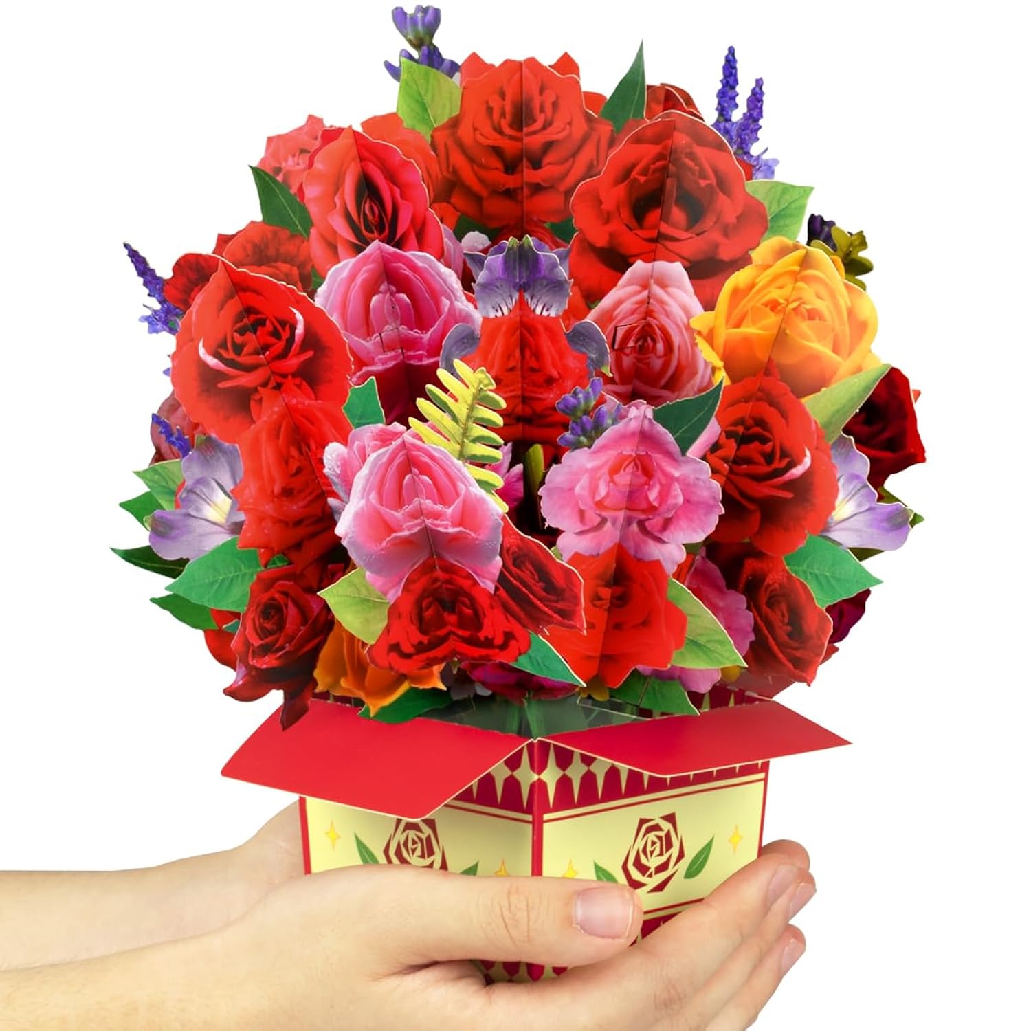 Pop Up Rose Flower Bouquet Card Get Well Soon Cards 3D Pop Up Birthday Card Thinking Of You Greeting Card For Christmas Congratulations Gifts Includes Envelop
