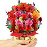 Pop Up Rose Flower Bouquet Card Get Well Soon Cards 3D Pop Up Birthday Card Thinking Of You Greeting Card For Christmas Congratulations Gifts Includes Envelop