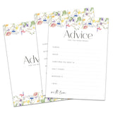 Advice And Wishes For The Mr And Mrs, 25 Wedding Advice Cards For Bride And Groom, Bridal Shower Engagement Party Games, Spring Flower Theme, 5X7 Inches -A01