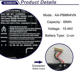 AA-PBMN4VN 15.44V 68Wh Replacement Laptop Battery for Samsung Galaxy Book Pro 360 15