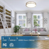 2 Pack 13 Inch Brushed Nickel LED Ceiling Lights 3600LM 5CCT Dimmable Fixtures