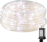 33FT Plug In Pencil Size Cool White Rope Lights 100 LED Thin Tube Lights for Railing Fence Balcony