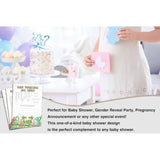 Baby Shower Games For Boys Girls - Dinosaur Predictions And Advice Cards, Tropical Dino Gender Reveal Party Decorations, 5" X 7" Double-Sided (30 Games)-C01