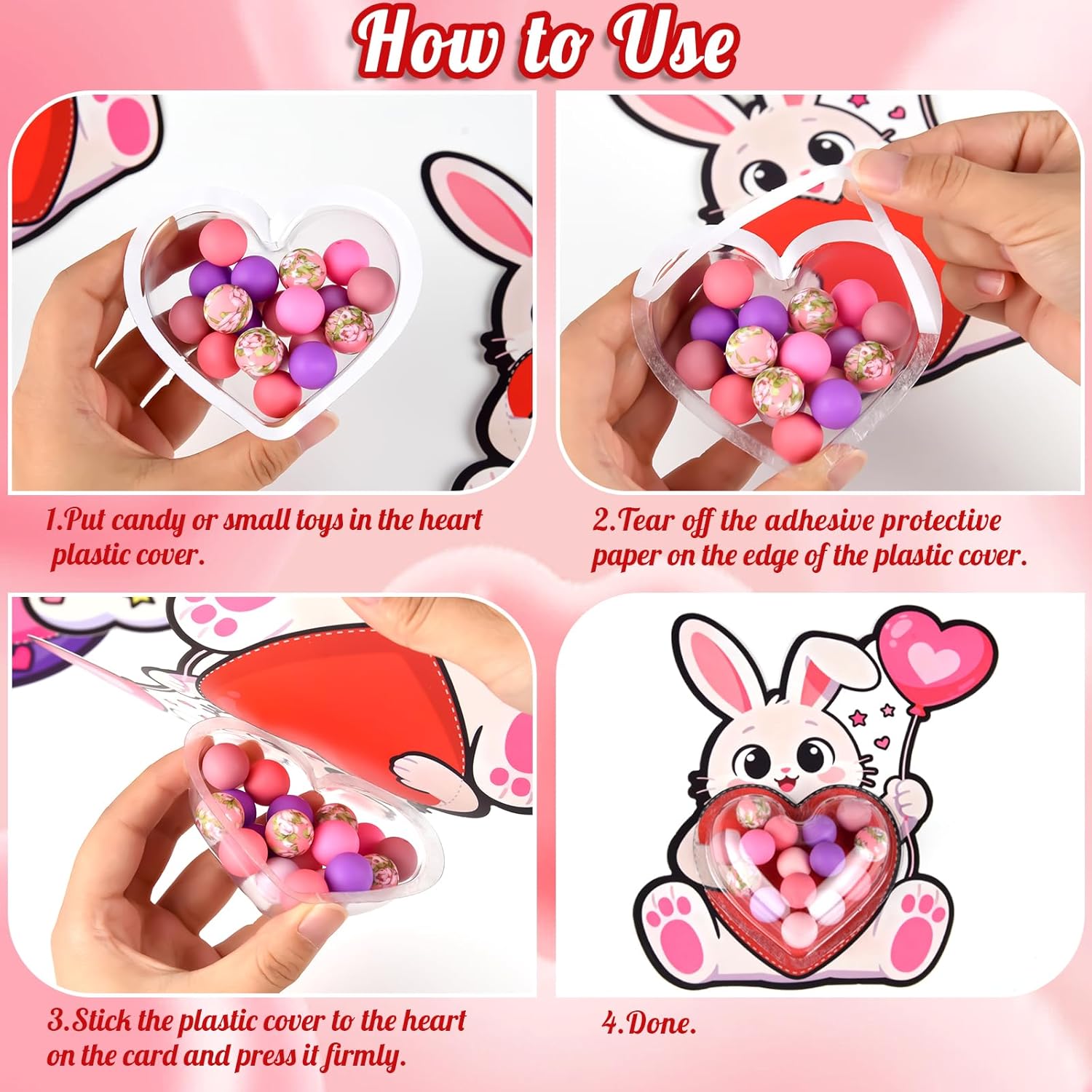 24 Set Valentine'S Day Cards For Kids With Candy Dome Holders, Classroom Exchange Greeting Cards,Diy Candy Cards For Valentines Day School Activities And Party Supplies