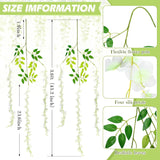 240 Pcs Wedding Artificial Wisteria Hanging Flowers Floral Backdrop Garland 43.3 In/ 3.6 Ft Silk Fake Wisteria Vine Rattan Long Wall String For Home Outdoor Party Decoration(Milky White)