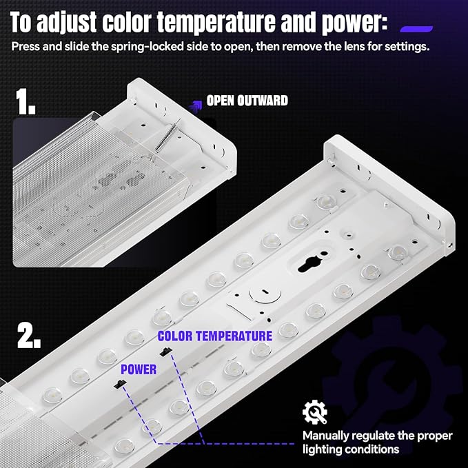 4FT LED Wraparound Light 75W 8250LM 3CCT Flush Mount Office Garage Fixture