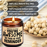 Scented Candle Gifts For Women - Inspirational, Cheer Up Gift For Her, Him - Gag Gifts For Friend, Coworker, Congratulations, Graduation, Passed Exam, New Job Present, Mom Mothers Day Gift