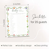 Locally Grown Baby Shower Game,Word Scramble Game Cards And Activities,Farmers Market Themed Party Decorations Supplies, 5”X7“ -25 Pcs -07