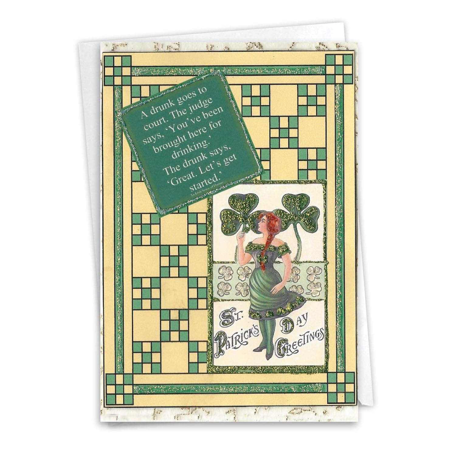 - Funny St. Patrick'S Day Greeting Card With 5 X 7 Inch Envelope (1 Card) Holiday, In Court 3584Z