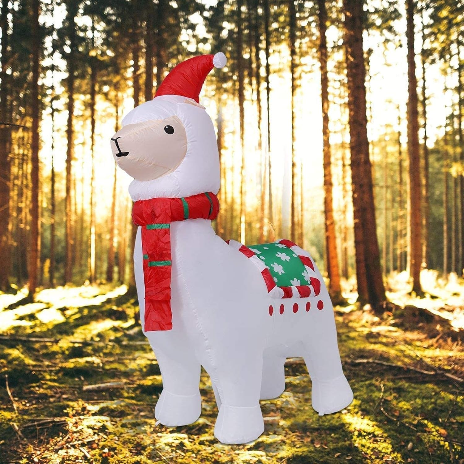 6 Feet Inflatable Christmas Alpaca Holiday Lighted Blow Up Yard Decoration Alpaca Christmas Inflatable Llama Outdoor Déc