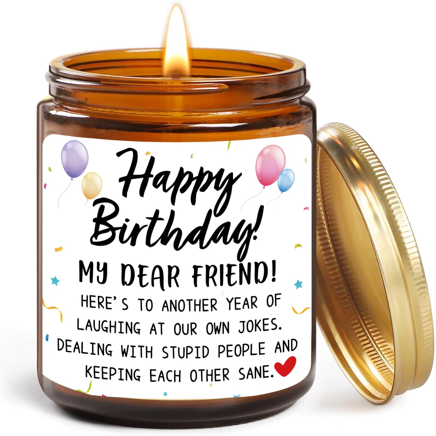 Happy Birthday Gifts Candle - Funny Birthday Gifts For Women, Men, Sister, Brother, Coworker, Classmate, Bestie - Best Friends Friendship Bday Gift Ideas For Her Him - Lavender Scented Candles