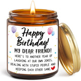 Happy Birthday Gifts Candle - Funny Birthday Gifts For Women, Men, Sister, Brother, Coworker, Classmate, Bestie - Best Friends Friendship Bday Gift Ideas For Her Him - Lavender Scented Candles