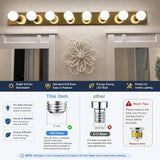 G25 LED Vanity Light Bulbs 4 Pack 40W Equivalent 4000K Cool White E26 Globe Bulbs 600LM