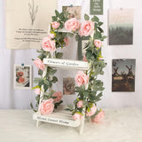4Pcs(26 Ft) Artificial Rose Vine Fake Flower Garland Fake Silk Rose Hanging Vine For Wedding Party Background Arch Garden Background Decoration (Pink)