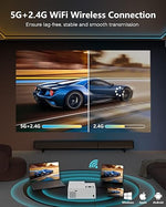 4K Support 1080P Portable Projector, 15000L, WiFi/Bluetooth, 300" Display