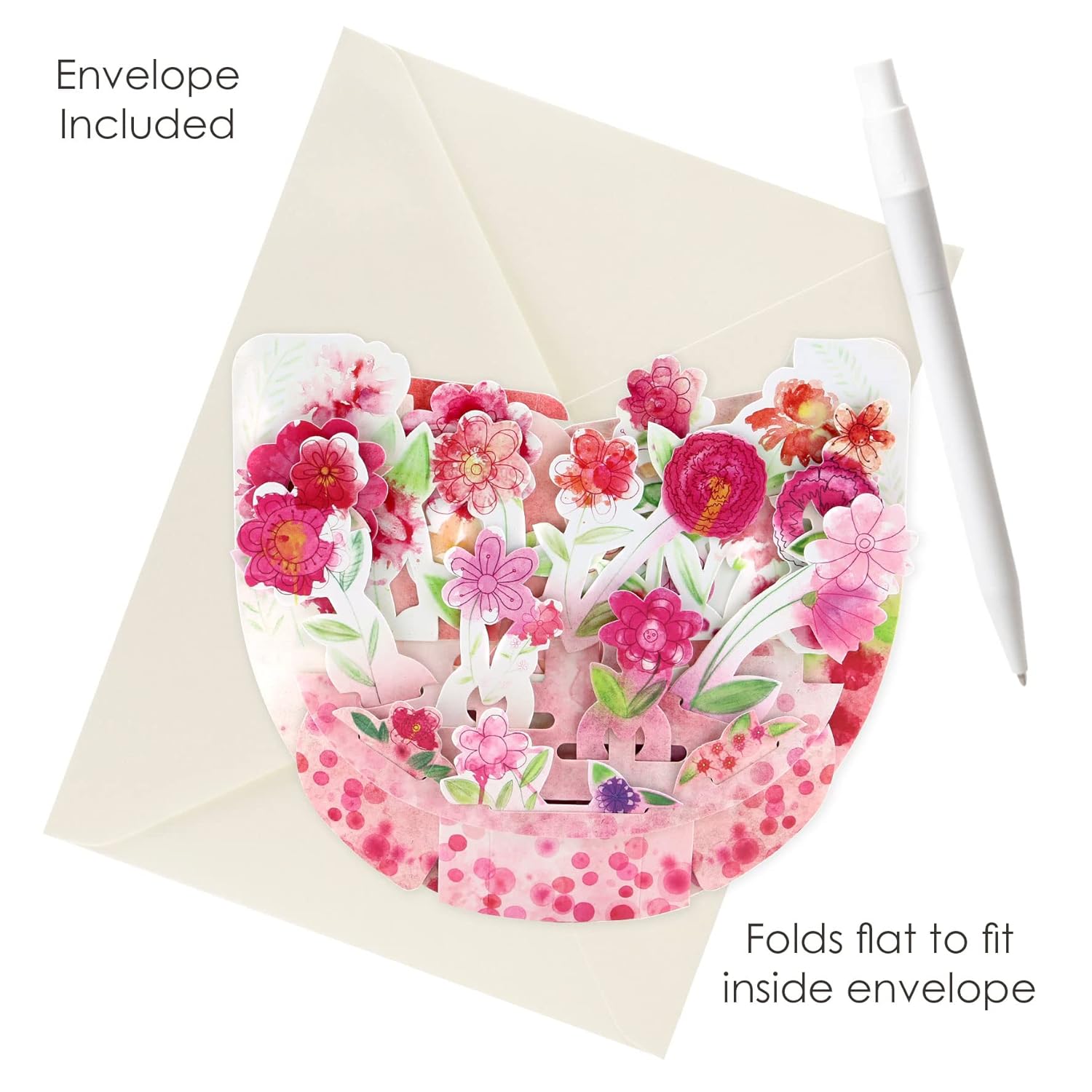 SANTORO Popnrock, 3D Pop Up Greeting Card - Pink Bouquet - For Her, Mother's Day, Girlfriend, Valentine's Day, Daugher, Grandmother | Floral Card
