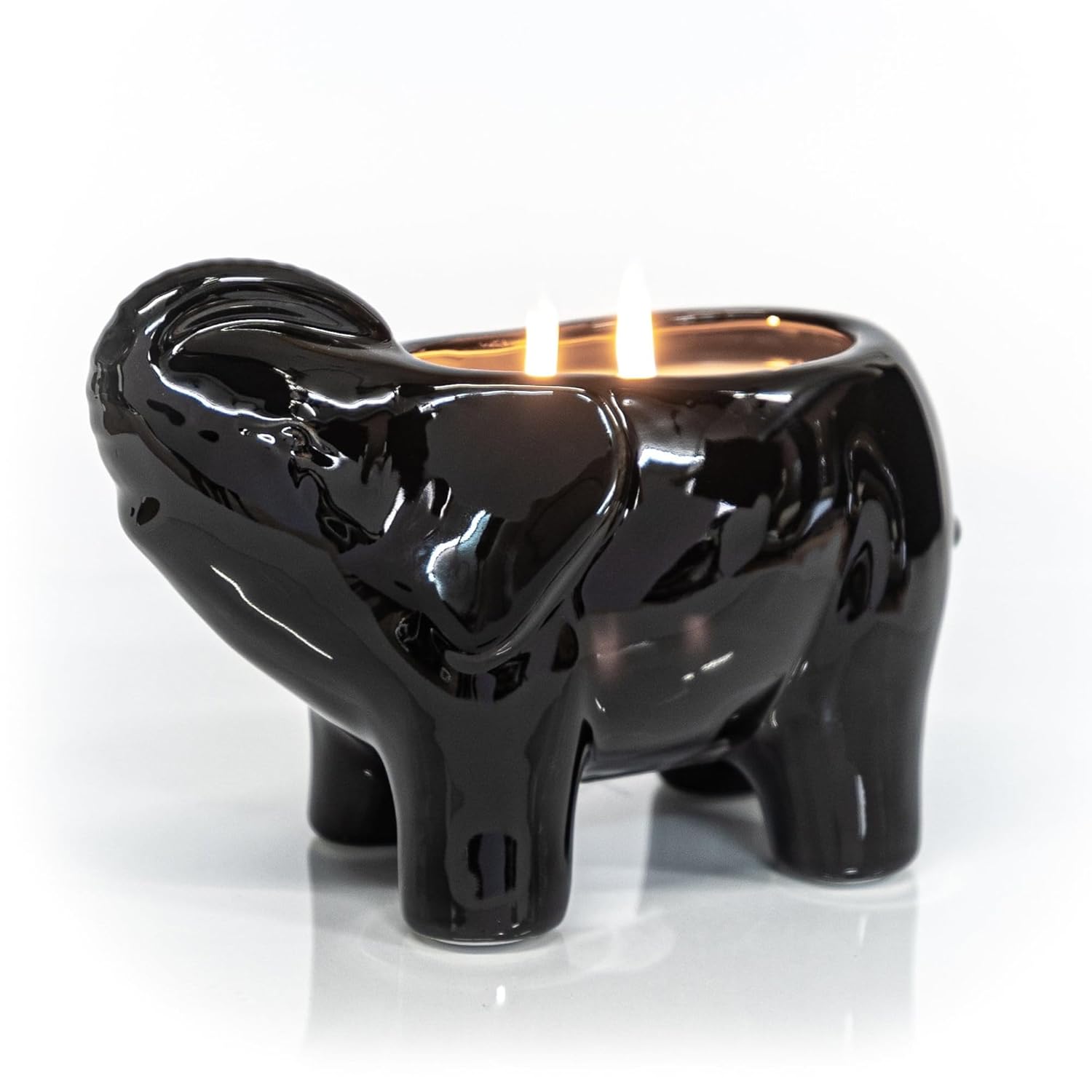 Luxury Elephant Scented Candle – Large 28oz Jar with Soy Wax Blend & 2 Cotton Wicks – Long Burn Time 180–240 Hours – Fall Candles, Fall Scented Candles, Soy Candle for Home & Holiday Décor (Black)