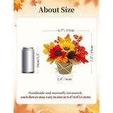 Thanksgiving Table Decor Centerpieces: 2 Pcs Fall Flowers Artificial For Decoration With Light Timer - Fake Autumn Sunflowers Silk Floral Arrangements For Home Tabletop