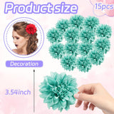 Silk Dahlia Artificial Flowers Bulk, 15 Pcs Fake Dahlias Flowers Heads For Craft, 3.5 Inch Green Large Flower Heads Faux Flowers For Wedding Party, Home Office, Hat, Wall Decoration